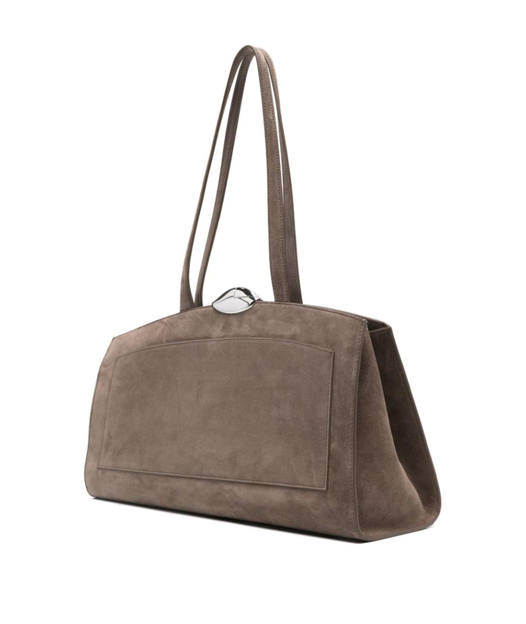 BENEDETTA BRUZZICHES Серая замшевая сумка тоут, фото 2