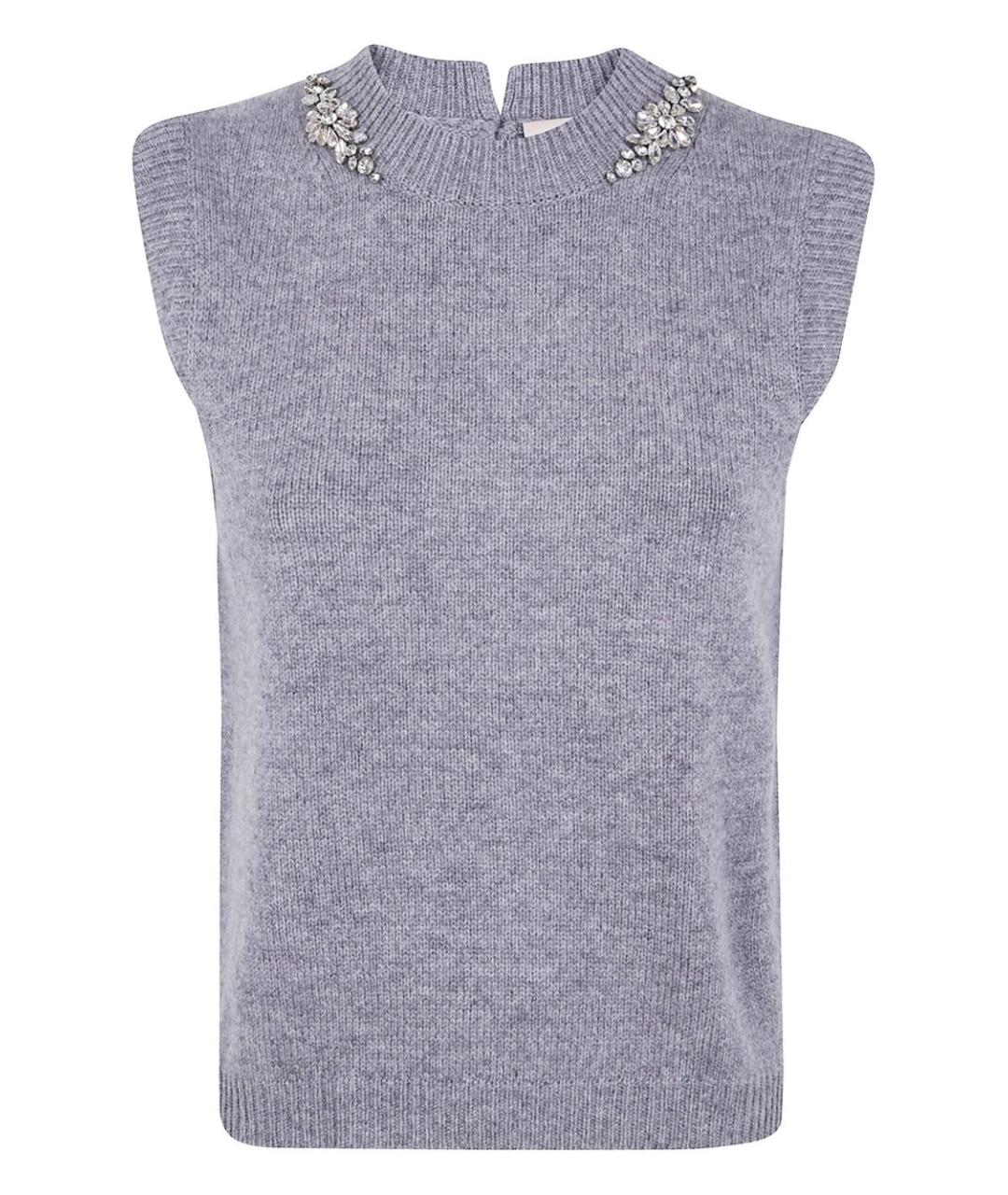 SEMICOUTURE Серая шерстяная жилетка, фото 1