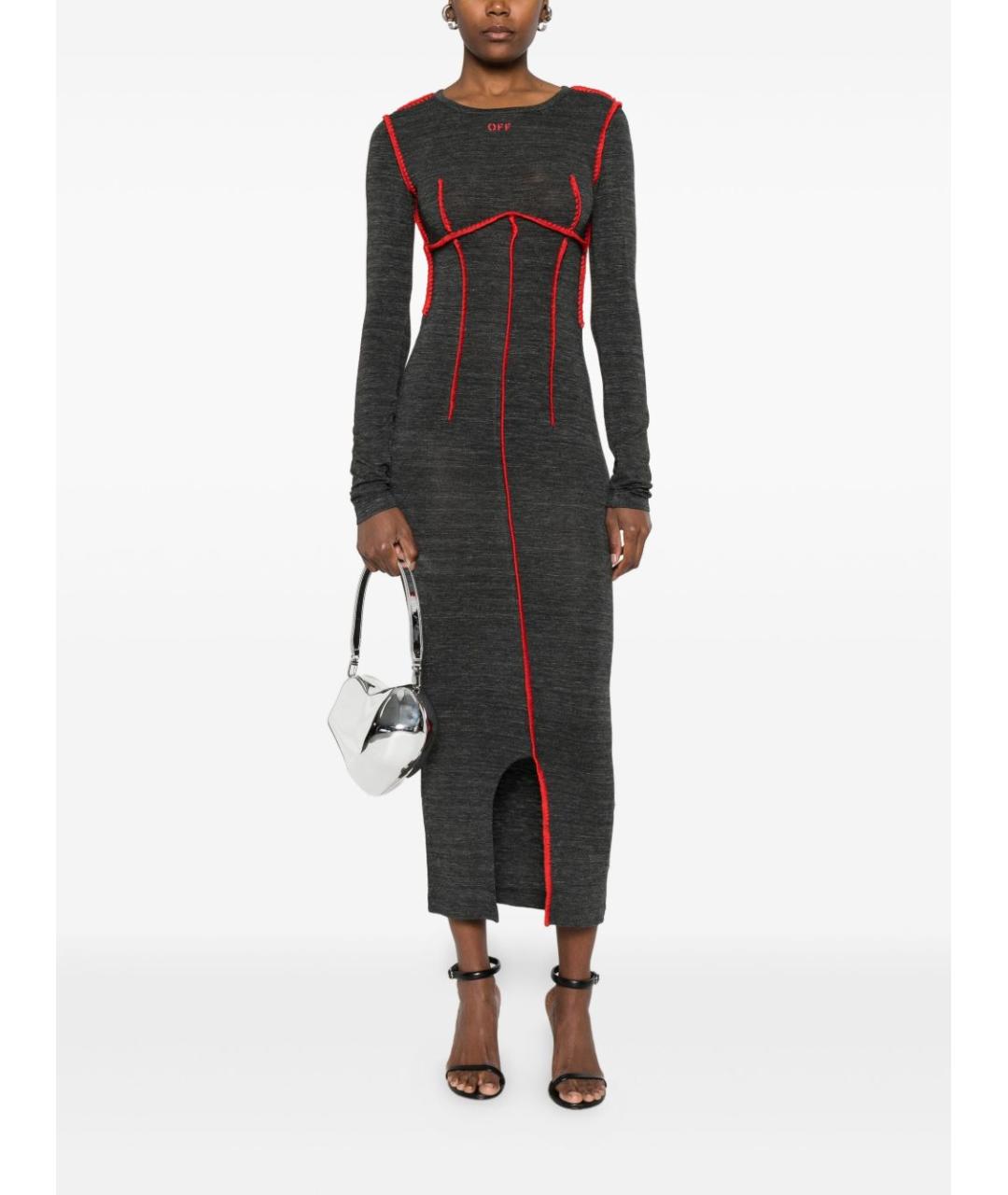 OFF-WHITE Мульти вискозное повседневное платье, фото 2