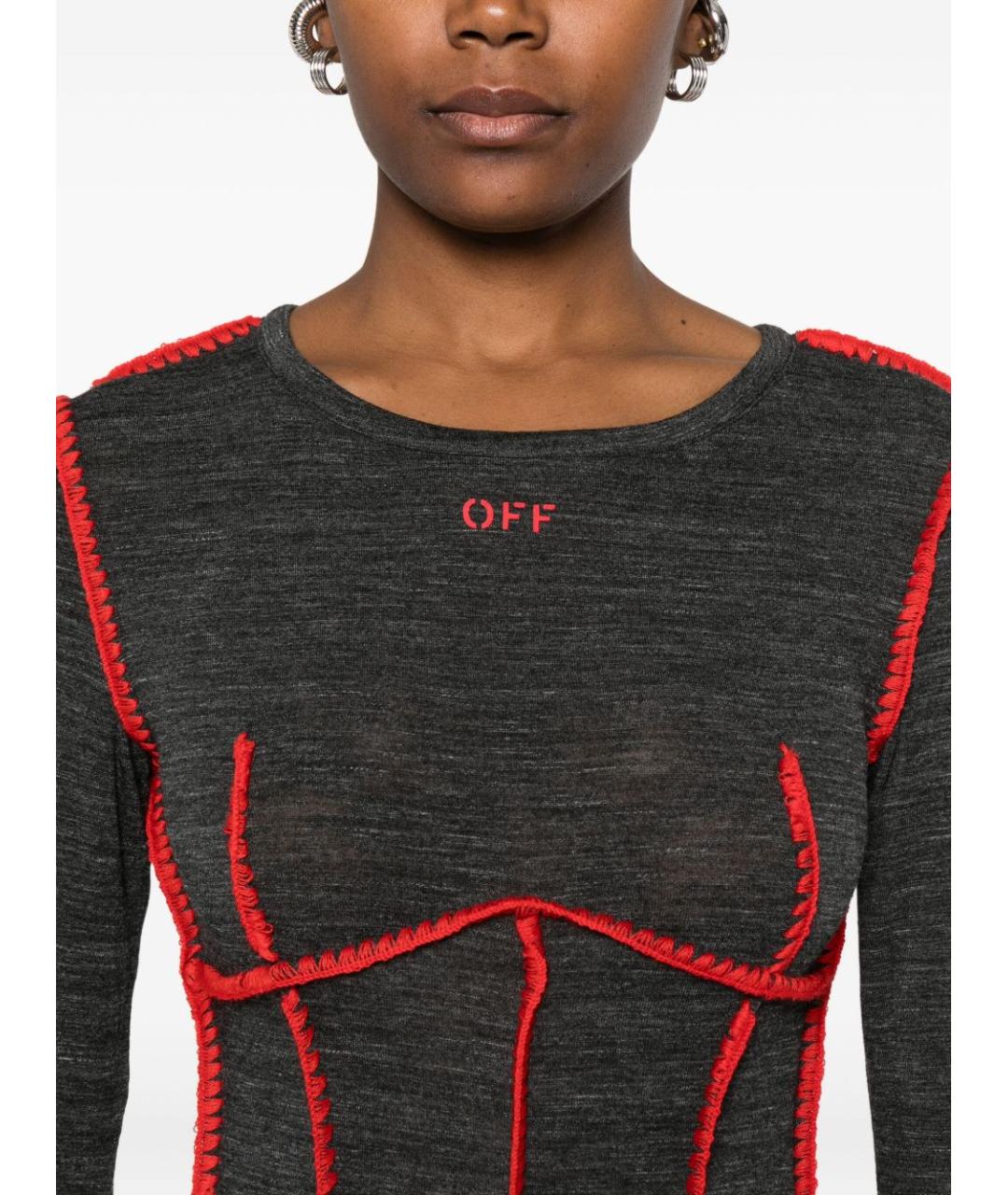 OFF-WHITE Мульти вискозное повседневное платье, фото 5