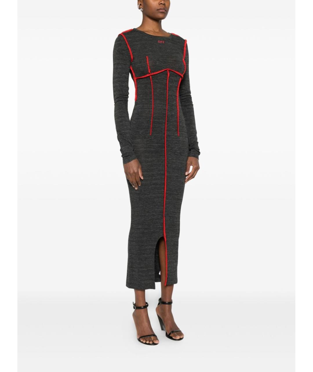 OFF-WHITE Мульти вискозное повседневное платье, фото 4