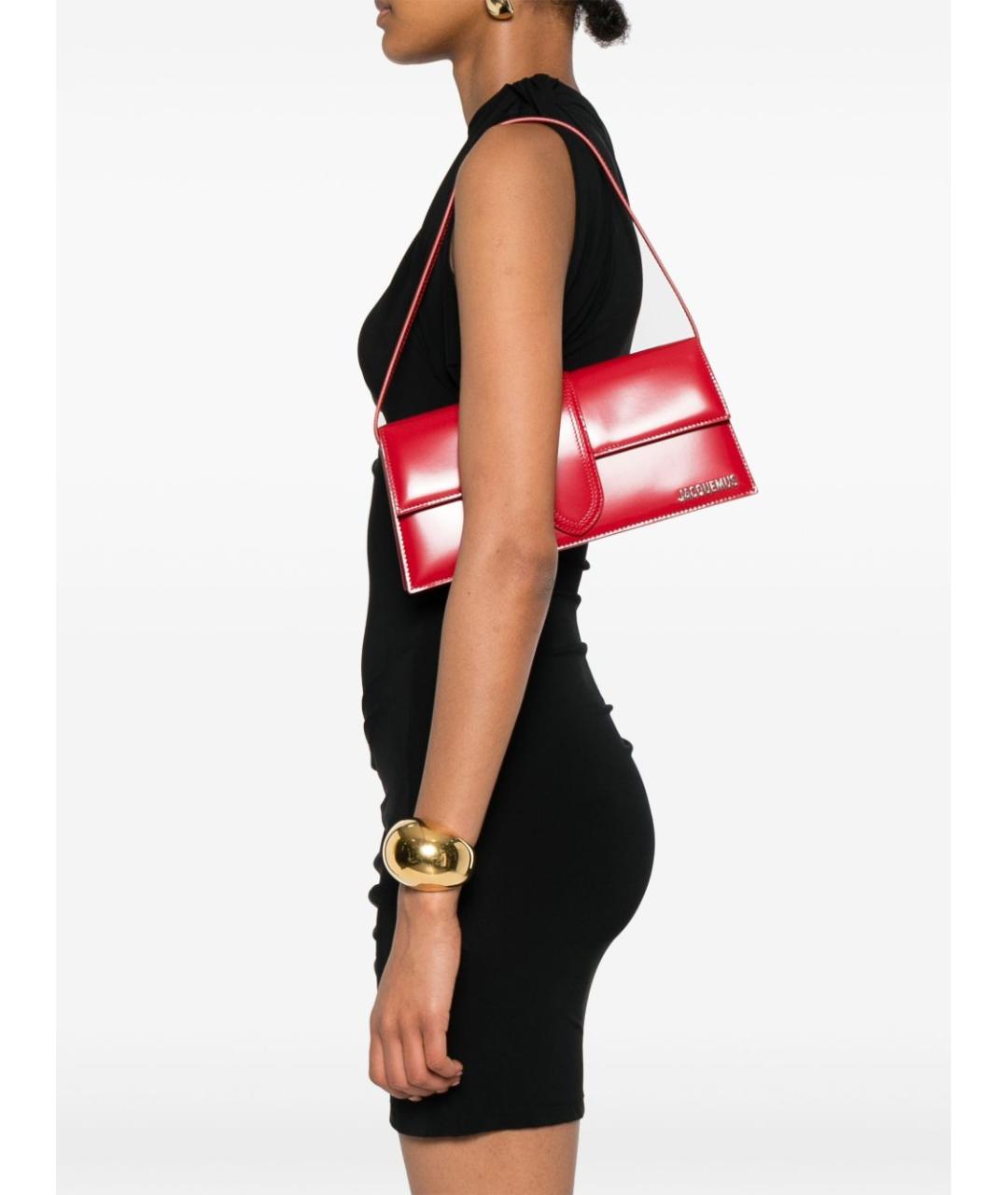 JACQUEMUS Красная кожаная сумка через плечо, фото 2