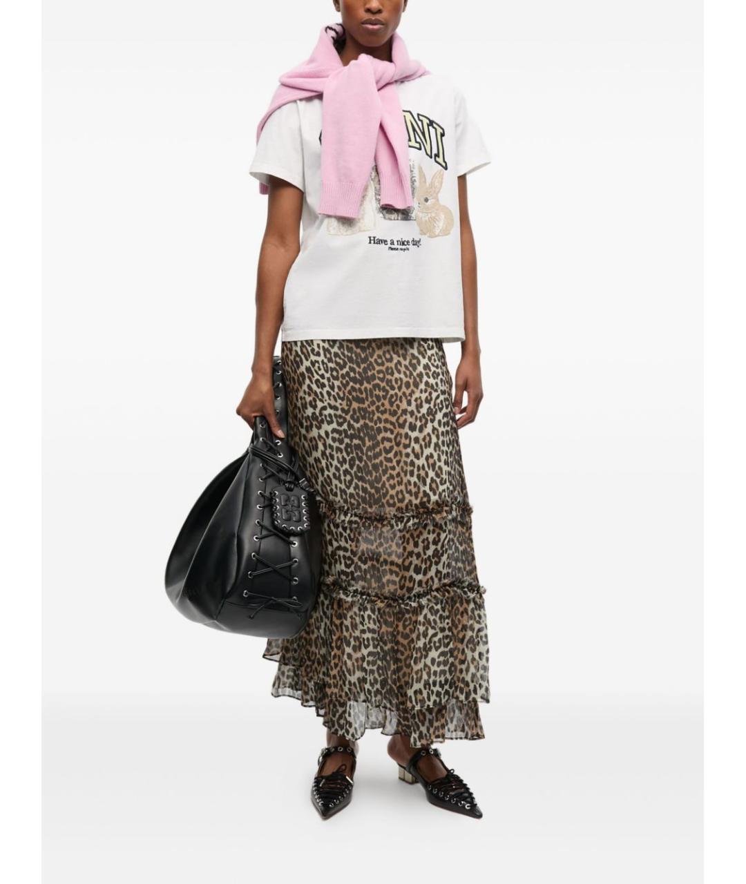 GANNI Мульти вискозная юбка макси, фото 3