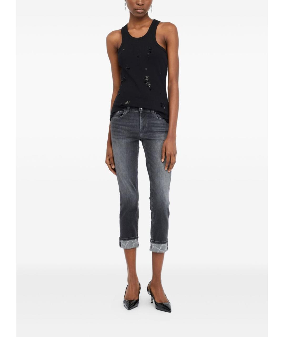 LIU JO Серые хлопковые джинсы слим, фото 2