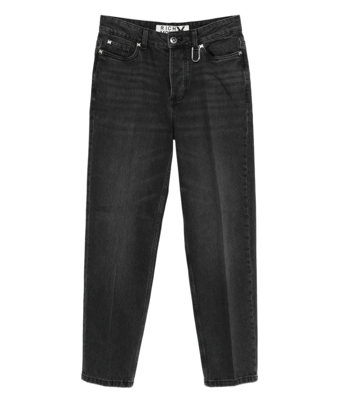 JOHN RICHMOND Черные хлопковые прямые джинсы, фото 1