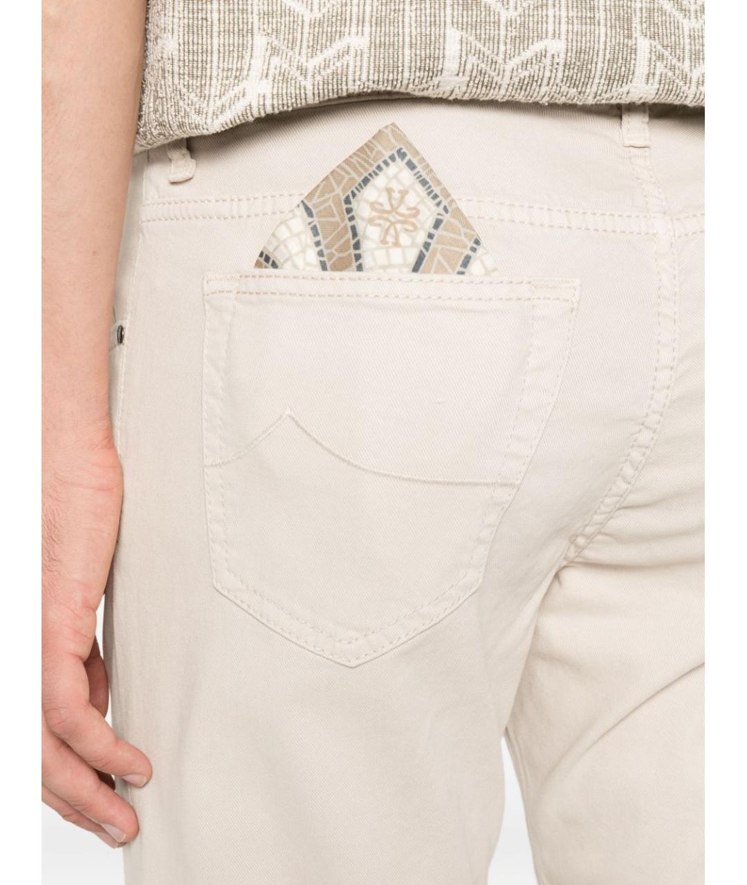 JACOB COHEN Бежевые хлопковые повседневные брюки, фото 2
