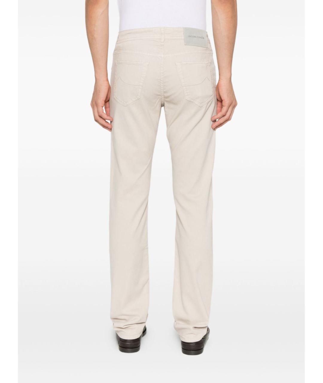 JACOB COHEN Бежевые хлопковые повседневные брюки, фото 5