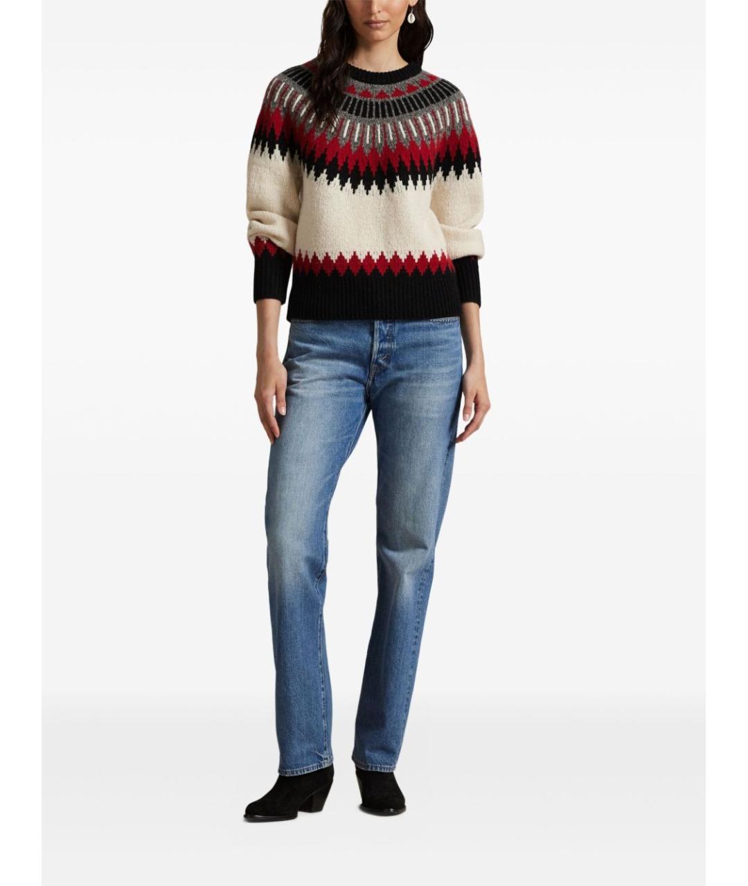 POLO RALPH LAUREN Бежевый шерстяной джемпер / свитер, фото 2