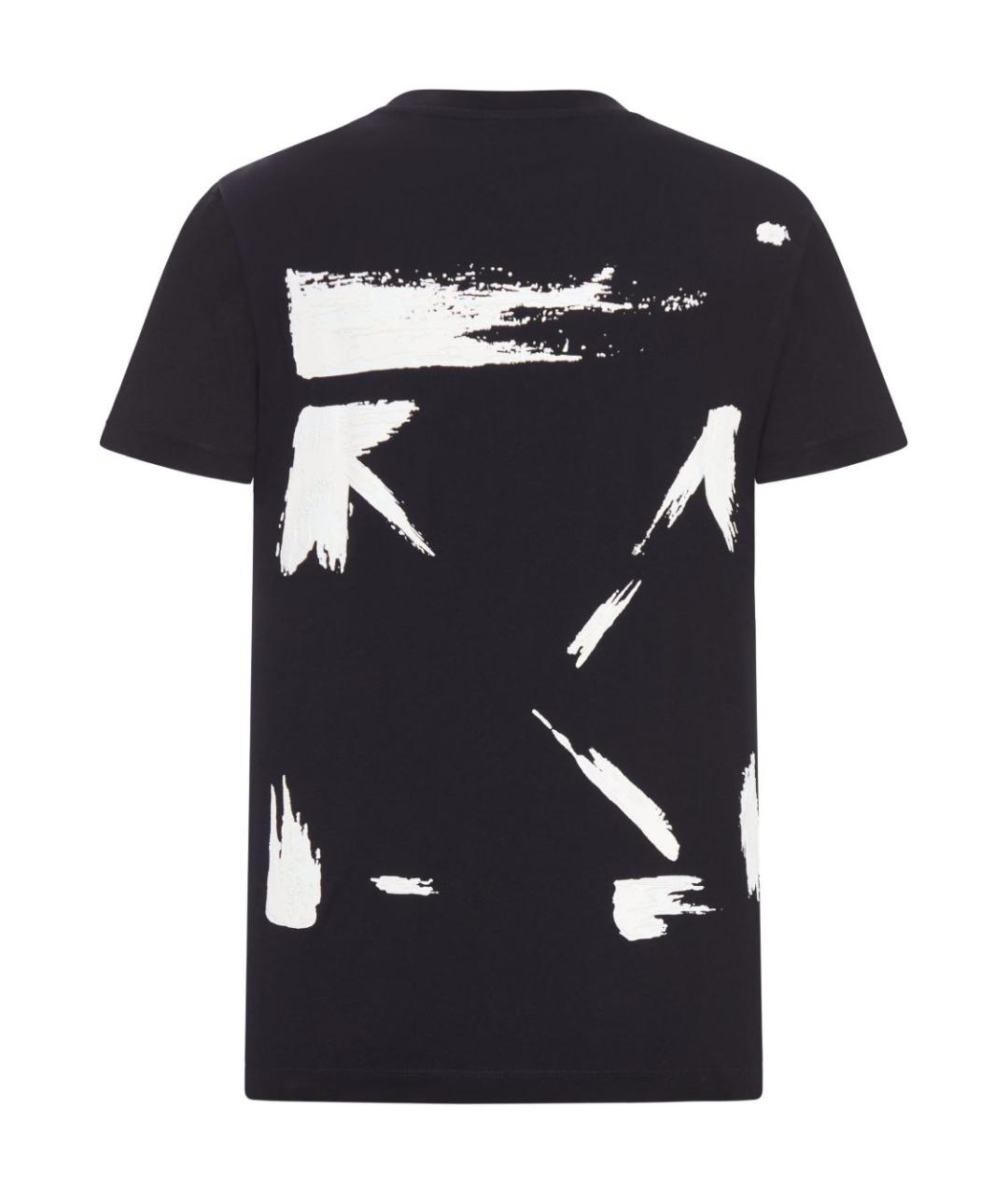 OFF-WHITE Черная хлопковая футболка, фото 2