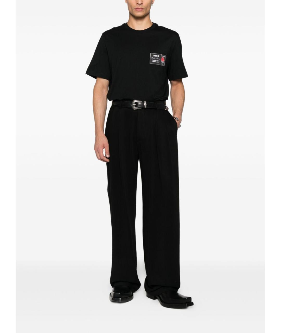 MSGM Черная хлопковая футболка, фото 3