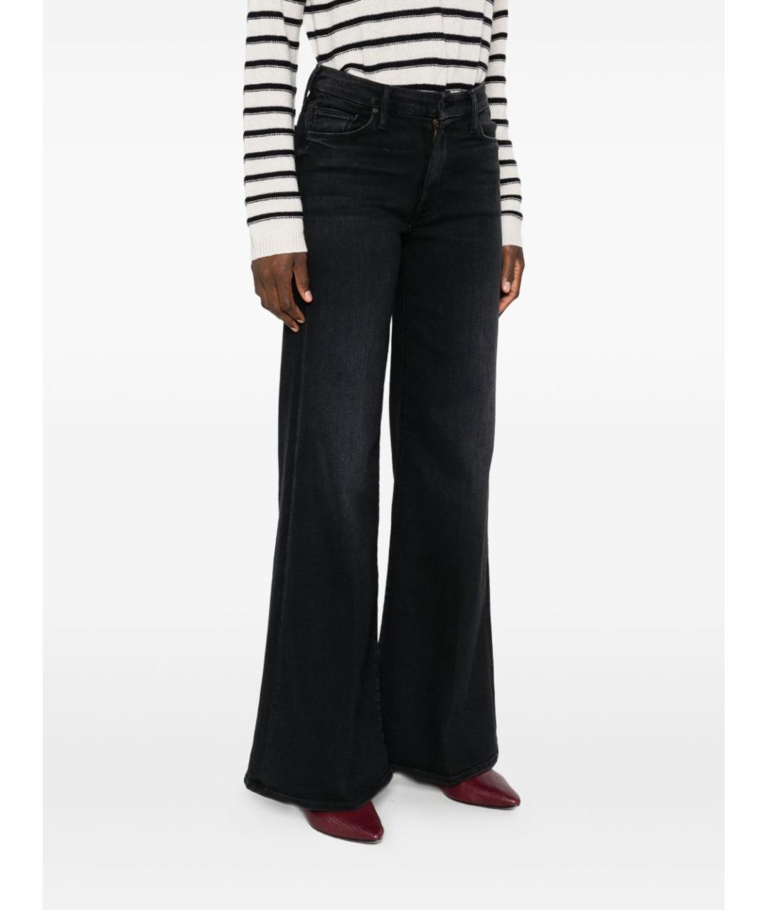 MOTHER Черные хлопковые джинсы клеш, фото 4