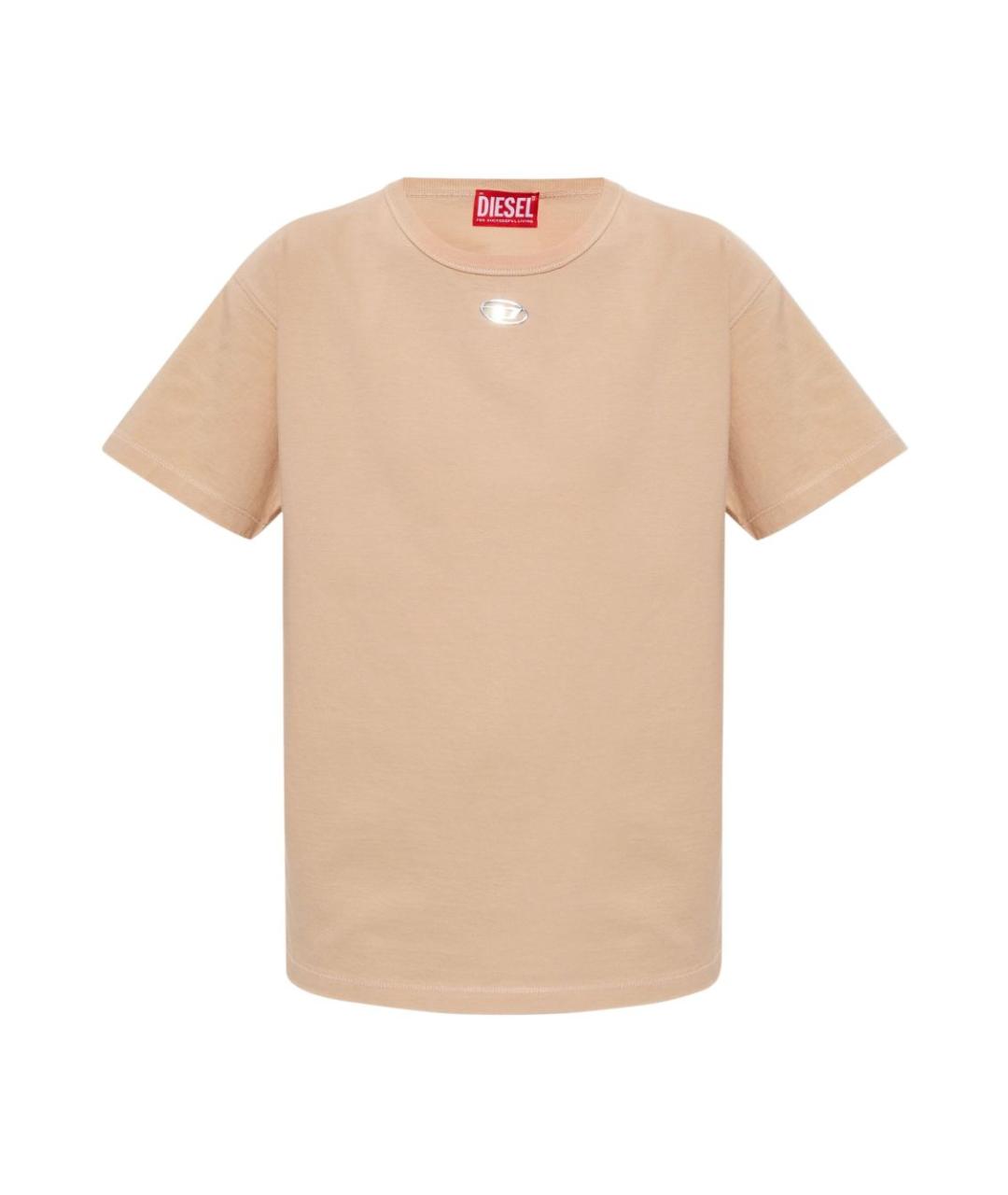 DIESEL Бежевая хлопковая футболка, фото 1