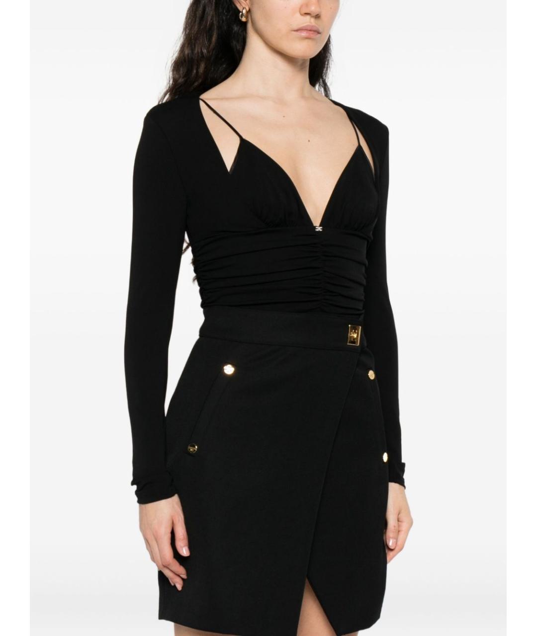ELISABETTA FRANCHI Черное вискозное боди, фото 3