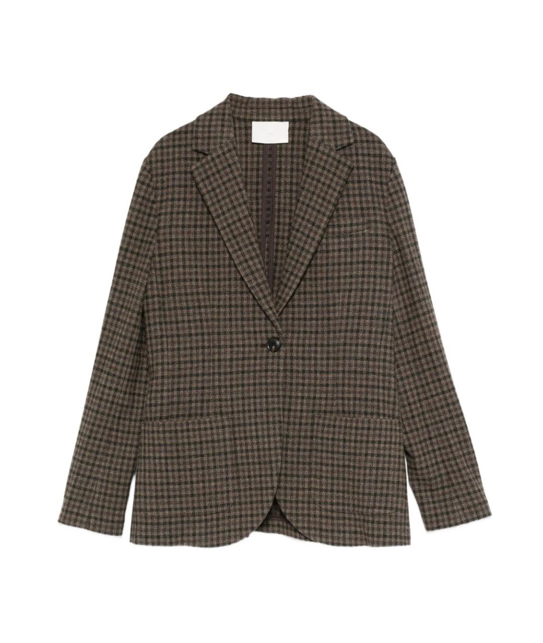 CIRCOLO 1901 Коричневый шерстяной жакет/пиджак, фото 1