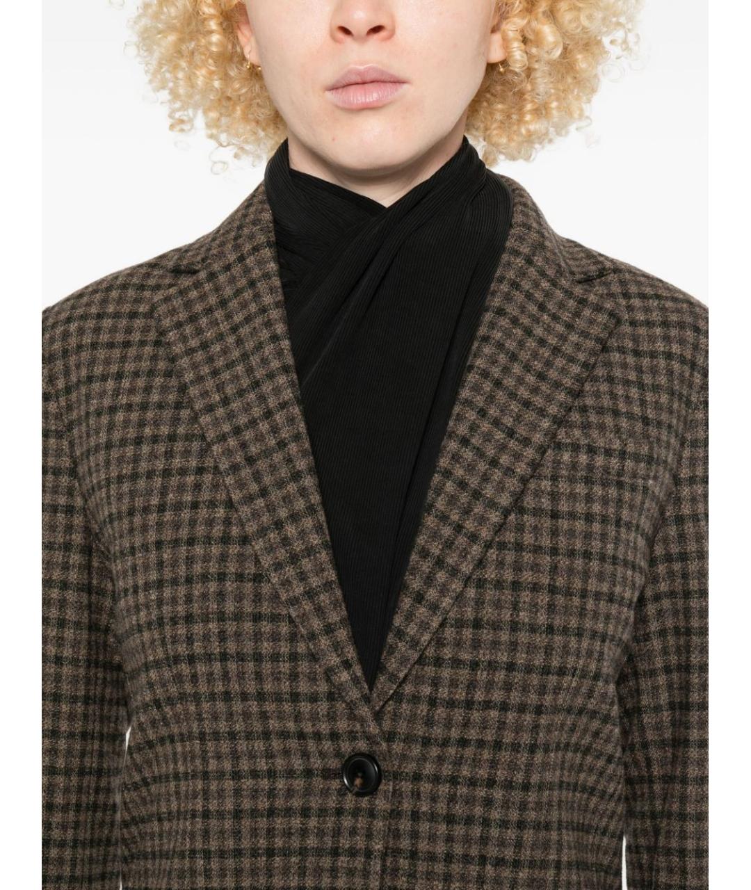 CIRCOLO 1901 Коричневый шерстяной жакет/пиджак, фото 3