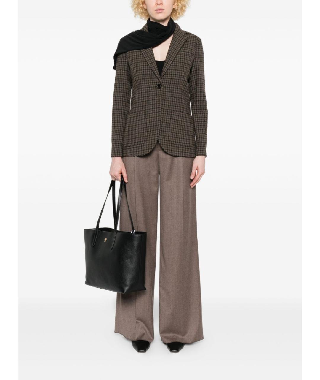 CIRCOLO 1901 Коричневый шерстяной жакет/пиджак, фото 4