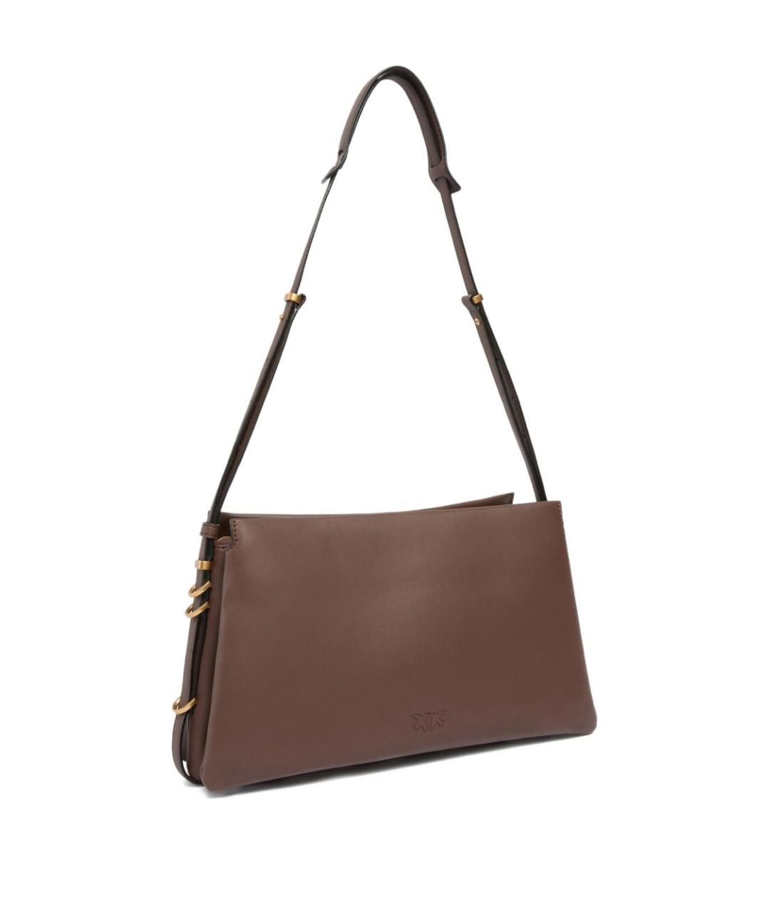 PINKO Коричневая кожаная сумка через плечо, фото 4