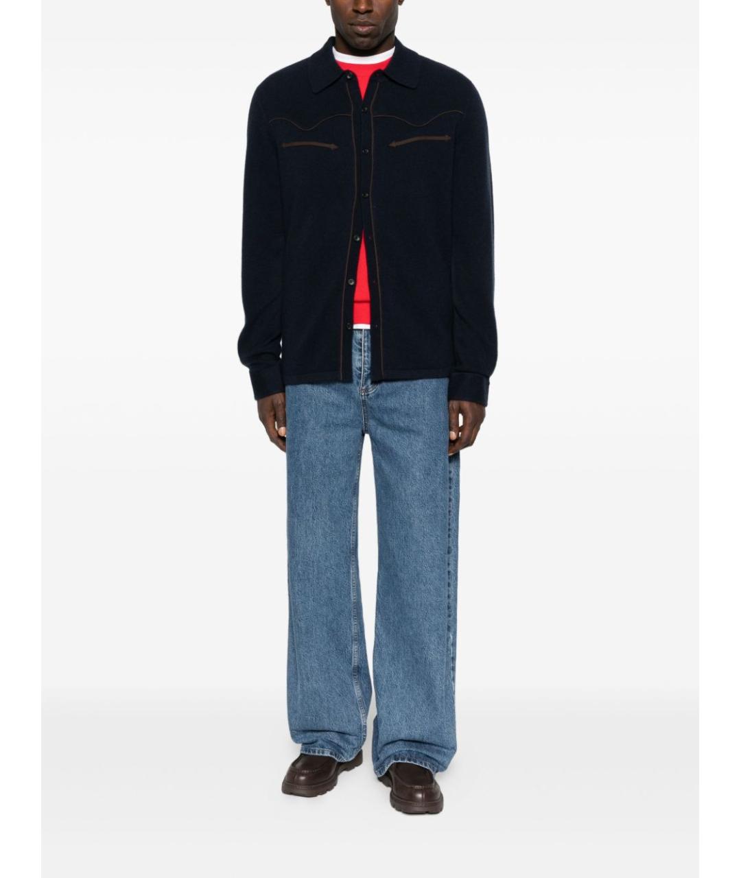 GUEST IN RESIDENCE Синяя кашемировая кэжуал рубашка, фото 4