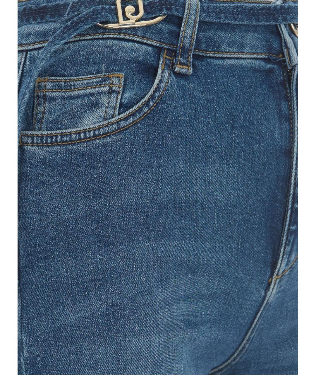 LIU JO Синие хлопковые прямые джинсы, фото 2