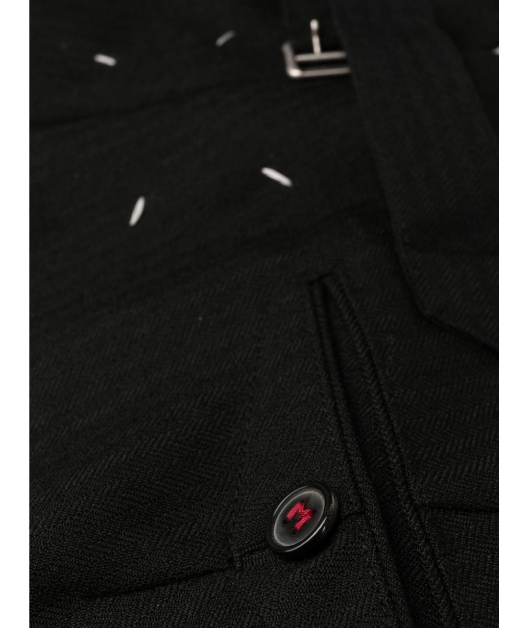 MAISON MARGIELA Черные шерстяные прямые брюки, фото 6