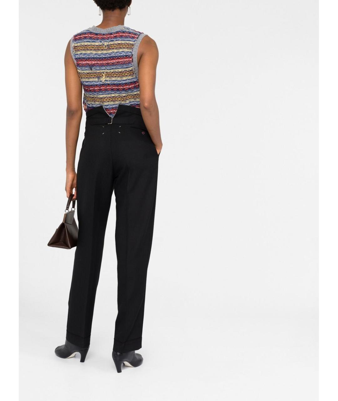 MAISON MARGIELA Черные шерстяные прямые брюки, фото 2