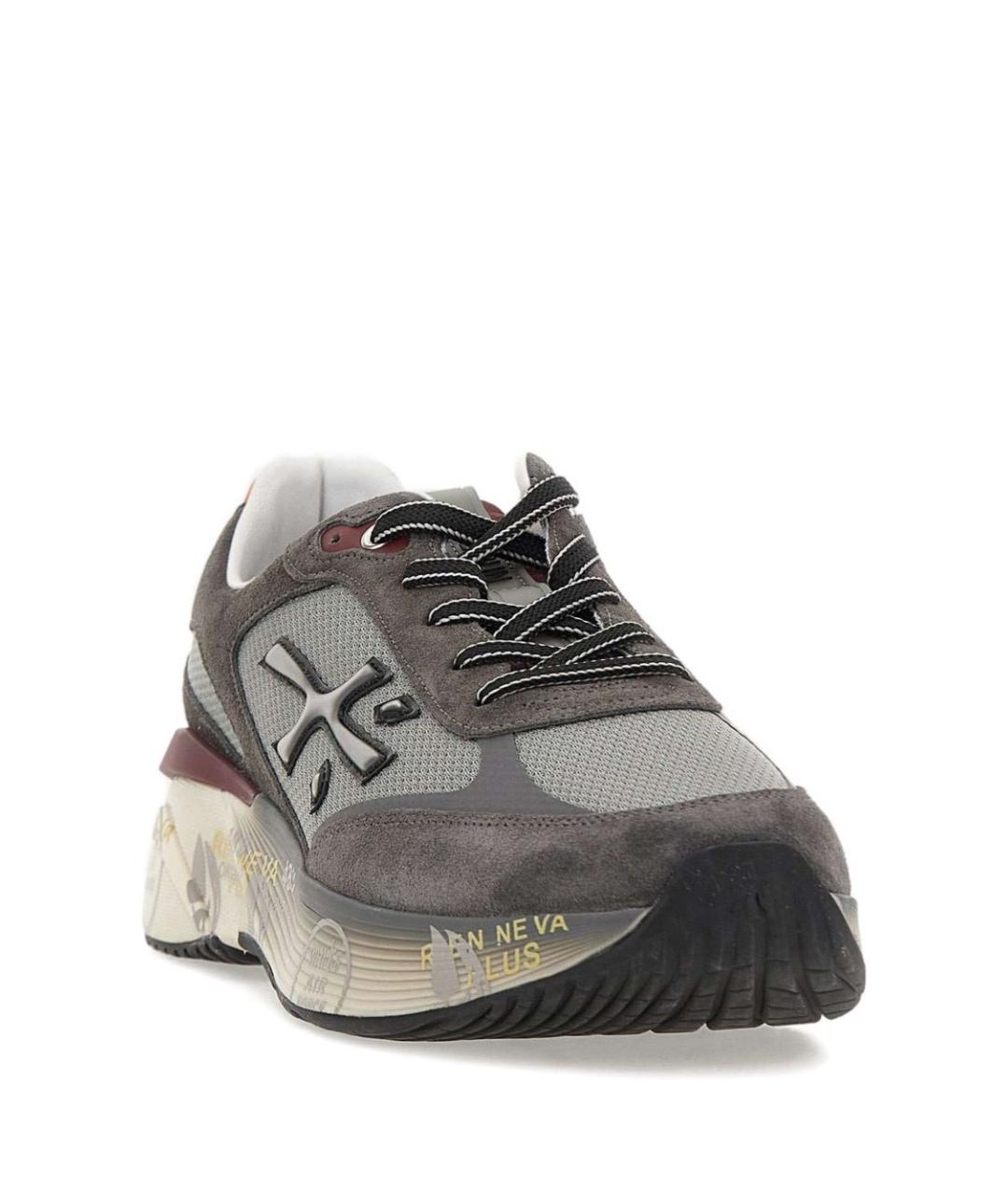 PREMIATA Серые кожаные низкие кроссовки / кеды, фото 5