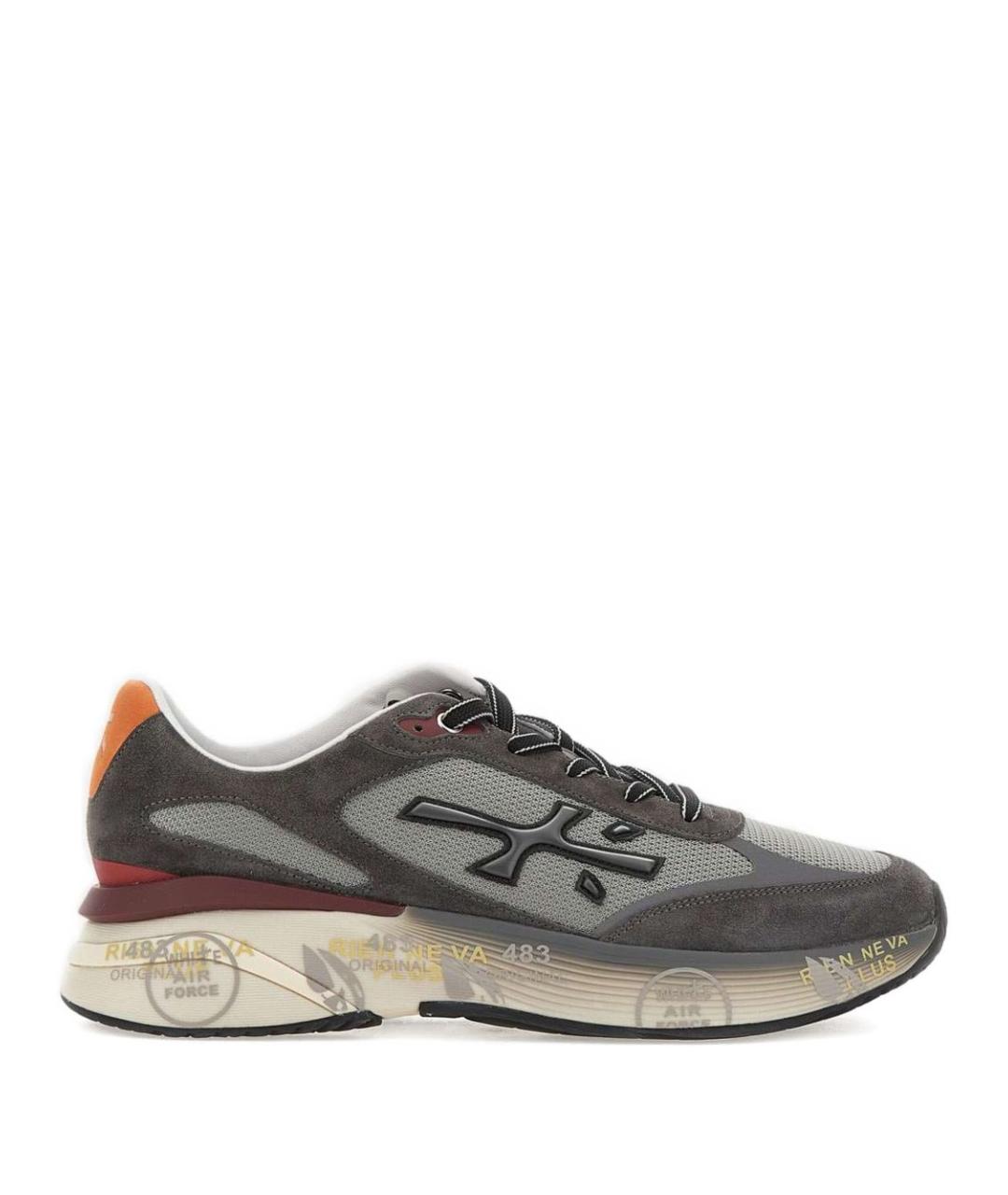 PREMIATA Серые кожаные низкие кроссовки / кеды, фото 1