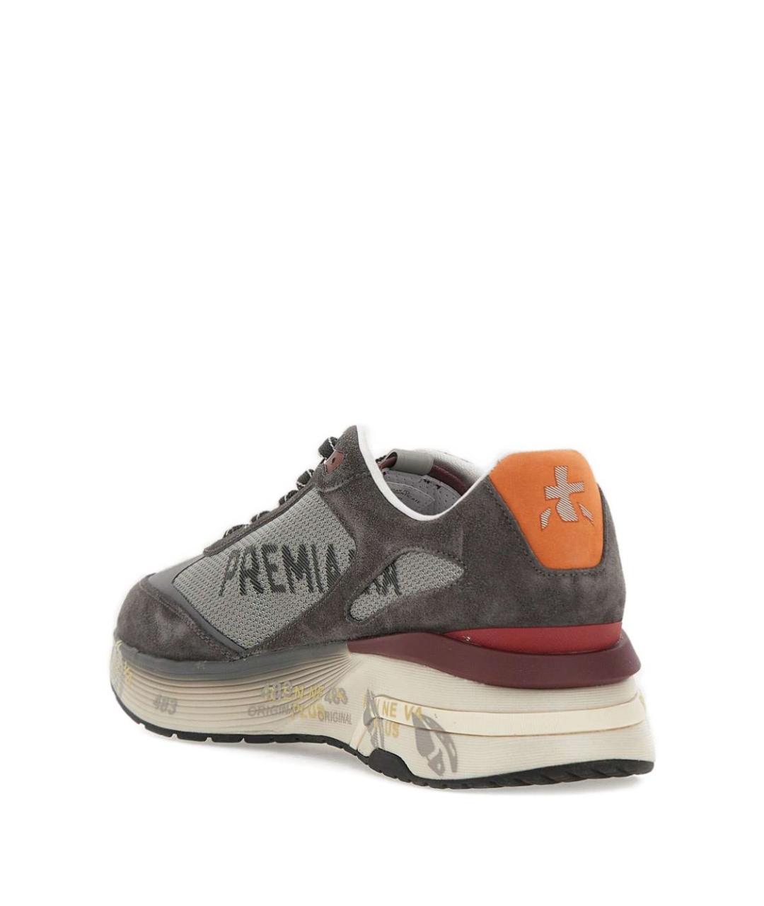 PREMIATA Серые кожаные низкие кроссовки / кеды, фото 2