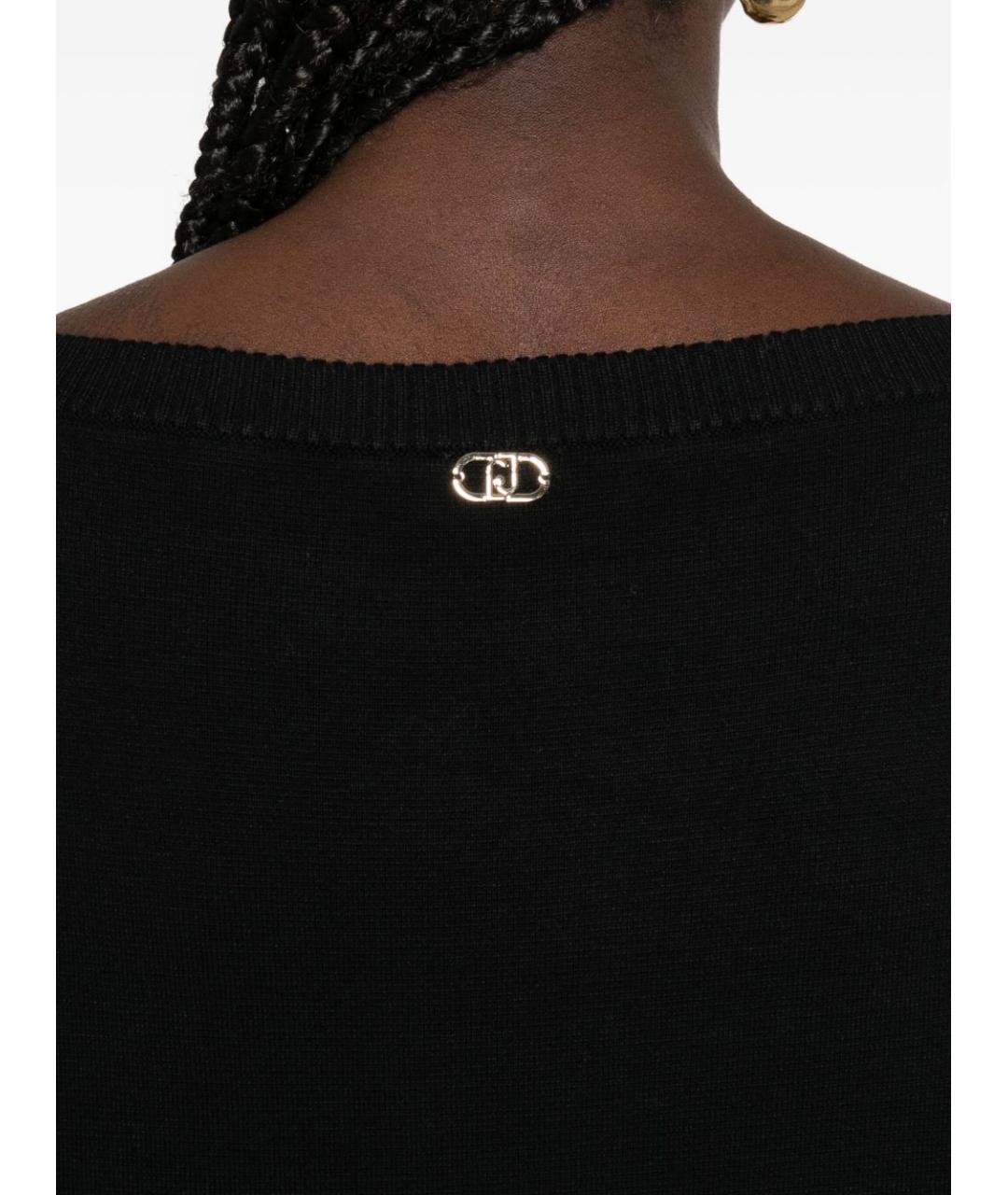 LIU JO Черное вискозное повседневное платье, фото 5