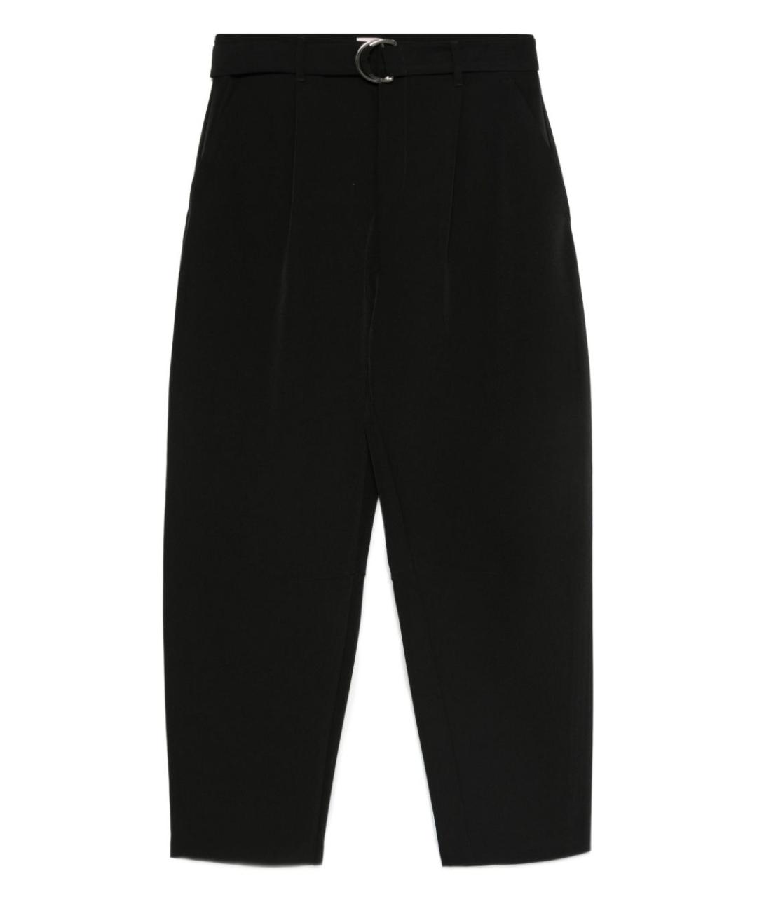 LIU JO Черные полиэстеровые прямые брюки, фото 1