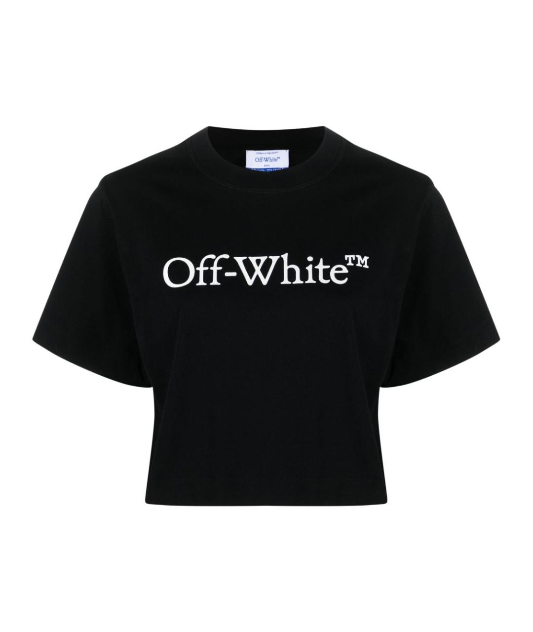 OFF-WHITE Черная хлопковая футболка, фото 1