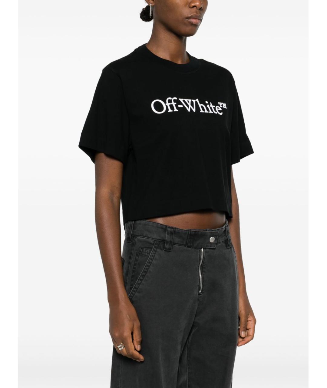 OFF-WHITE Черная хлопковая футболка, фото 4