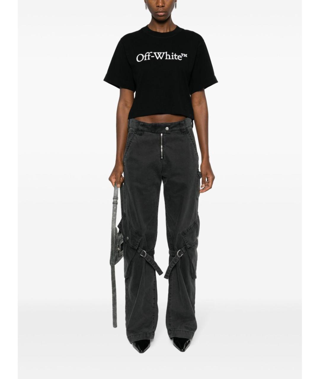 OFF-WHITE Черная хлопковая футболка, фото 5