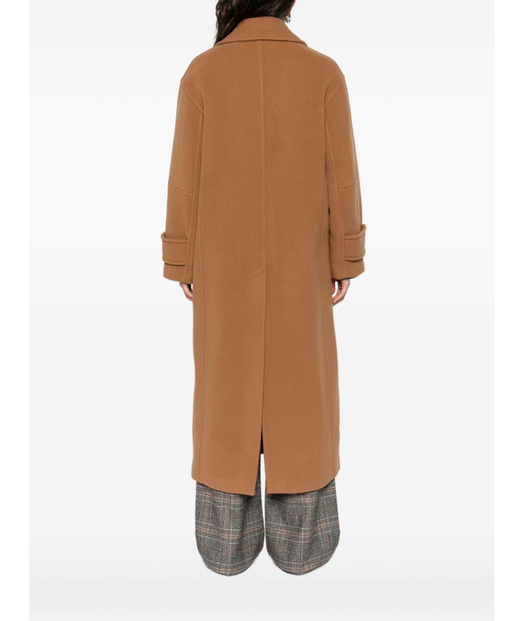 PINKO Коричневое шерстяное пальто, фото 2