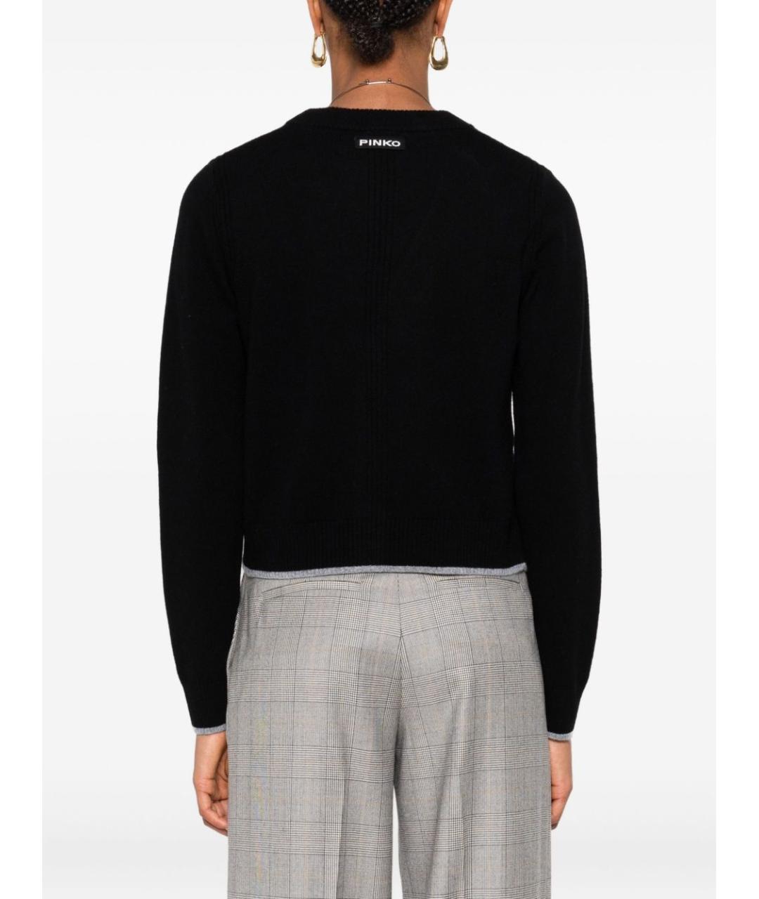 PINKO Черный шерстяной джемпер / свитер, фото 3