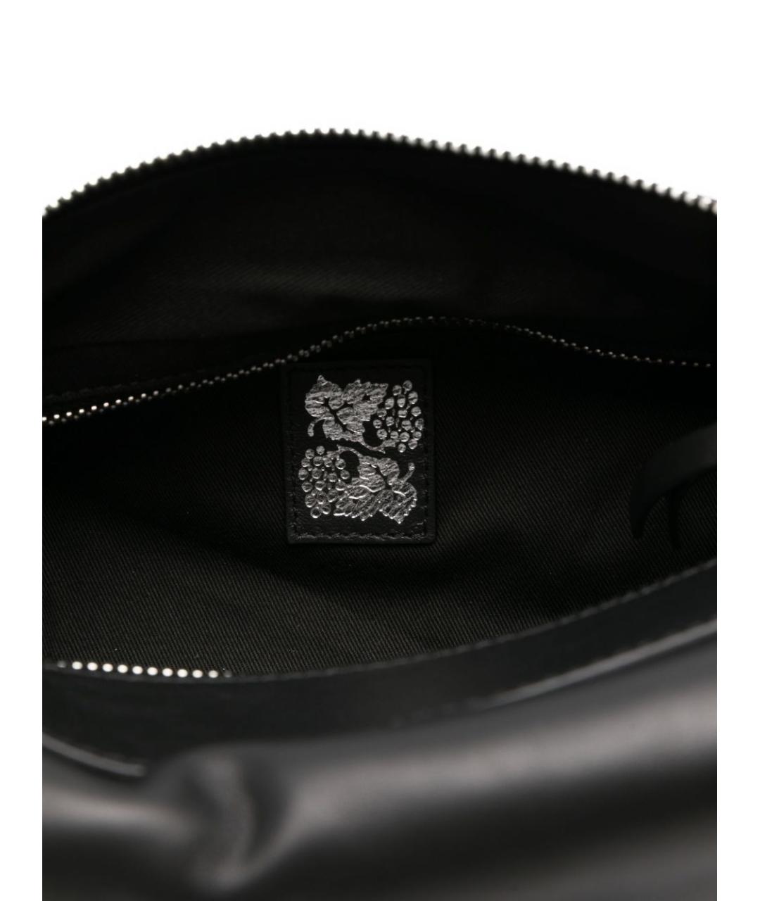 FEDERICO CINA Черная кожаная сумка с короткими ручками, фото 3