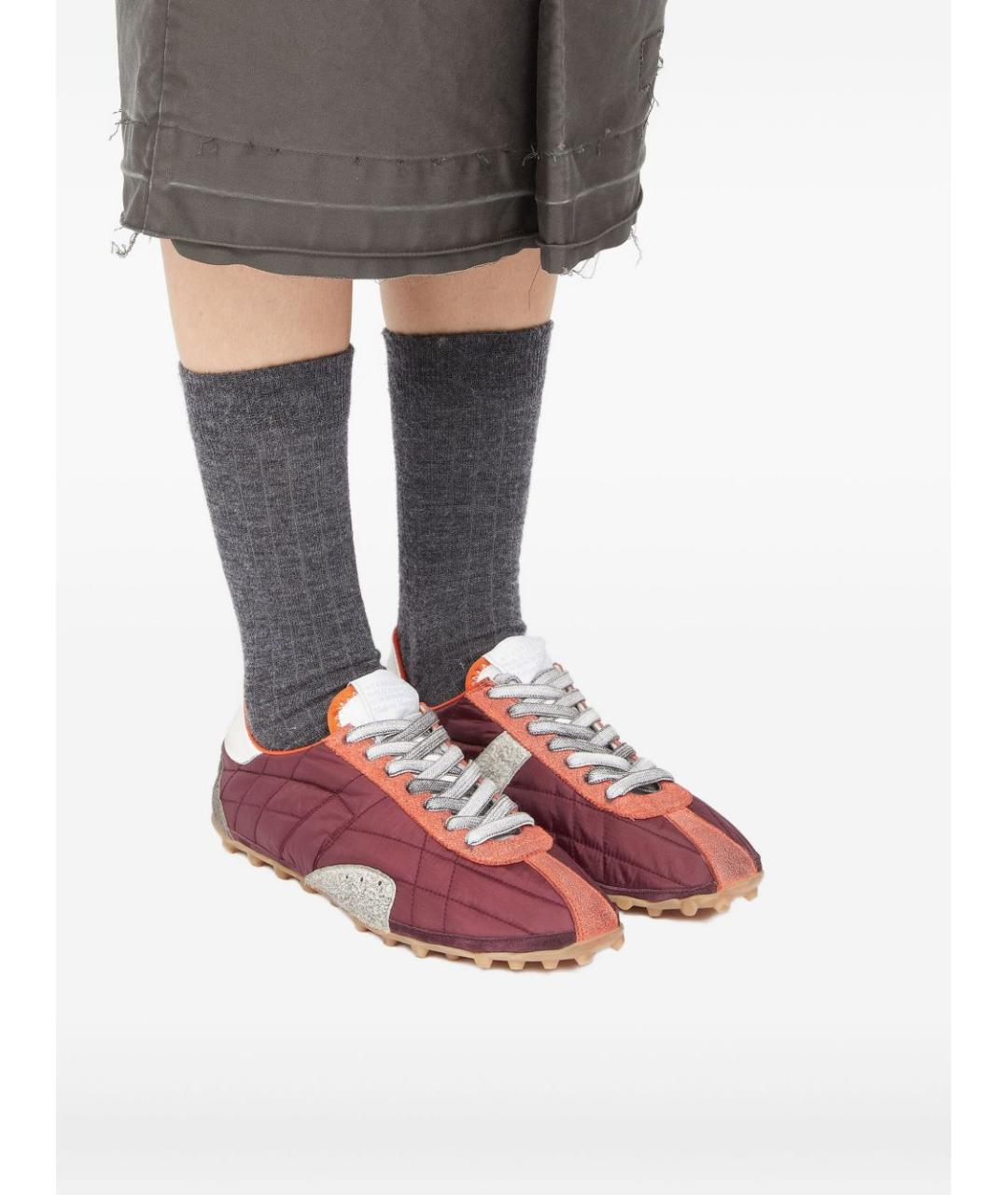MAISON MARGIELA Бордовые текстильные кроссовки, фото 6