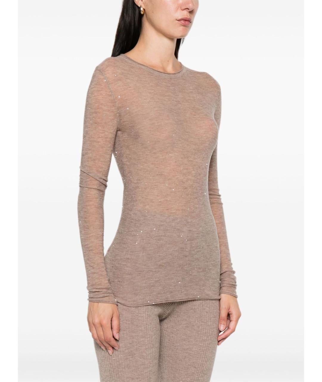 PINKO Бежевый шерстяной джемпер / свитер, фото 5