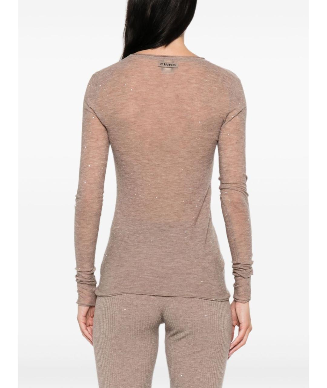 PINKO Бежевый шерстяной джемпер / свитер, фото 4