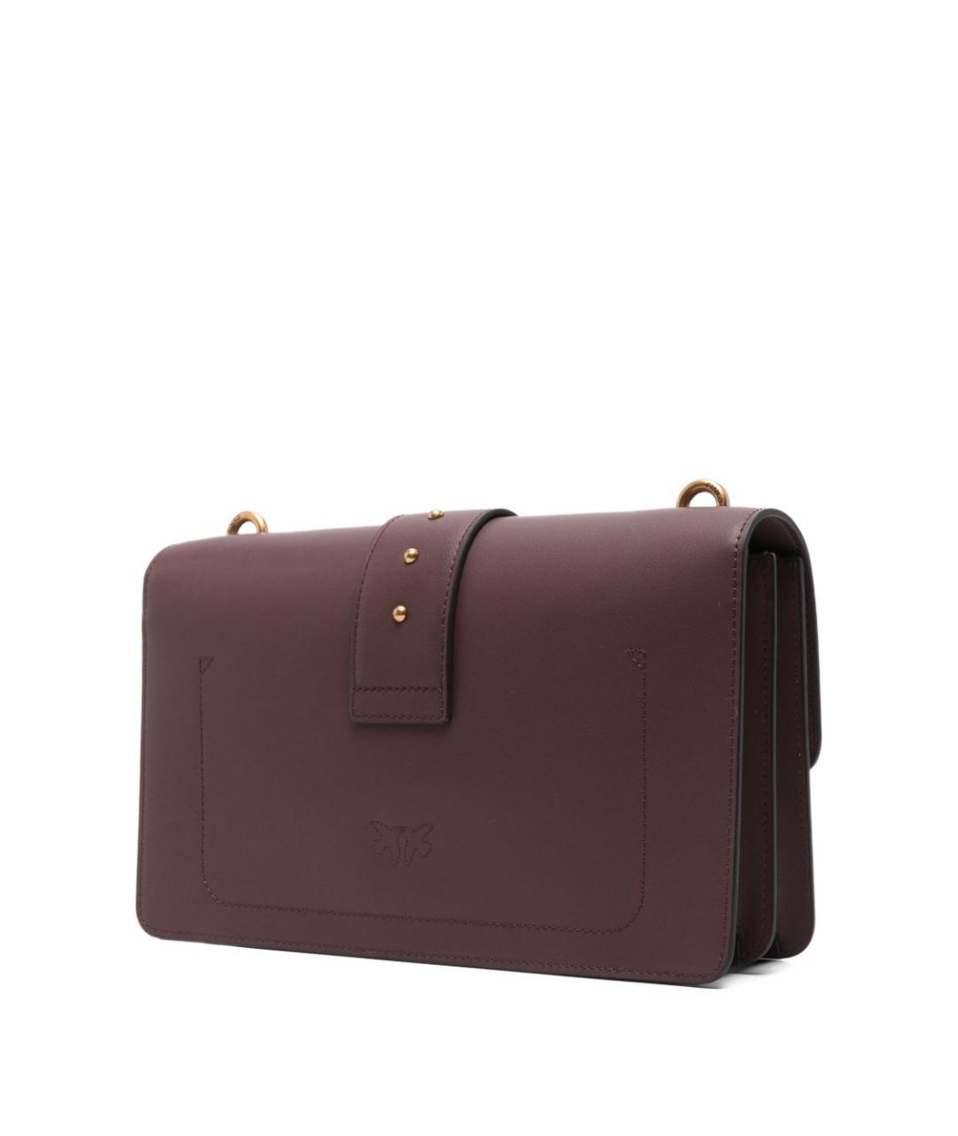 PINKO Бордовая кожаная сумка через плечо, фото 4