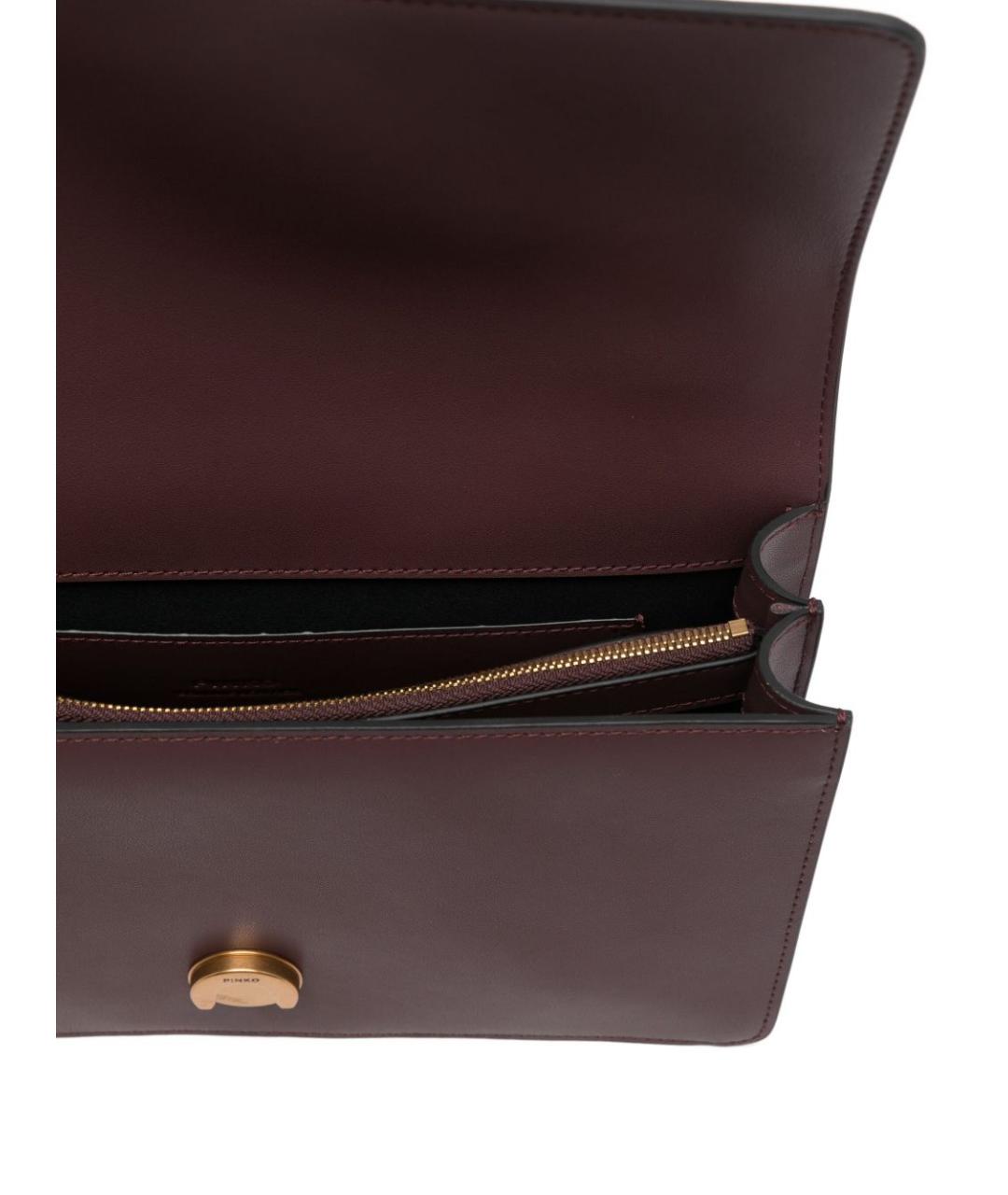 PINKO Бордовая кожаная сумка через плечо, фото 3