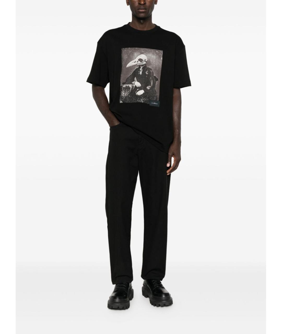 JOHN RICHMOND Черная хлопковая футболка, фото 2