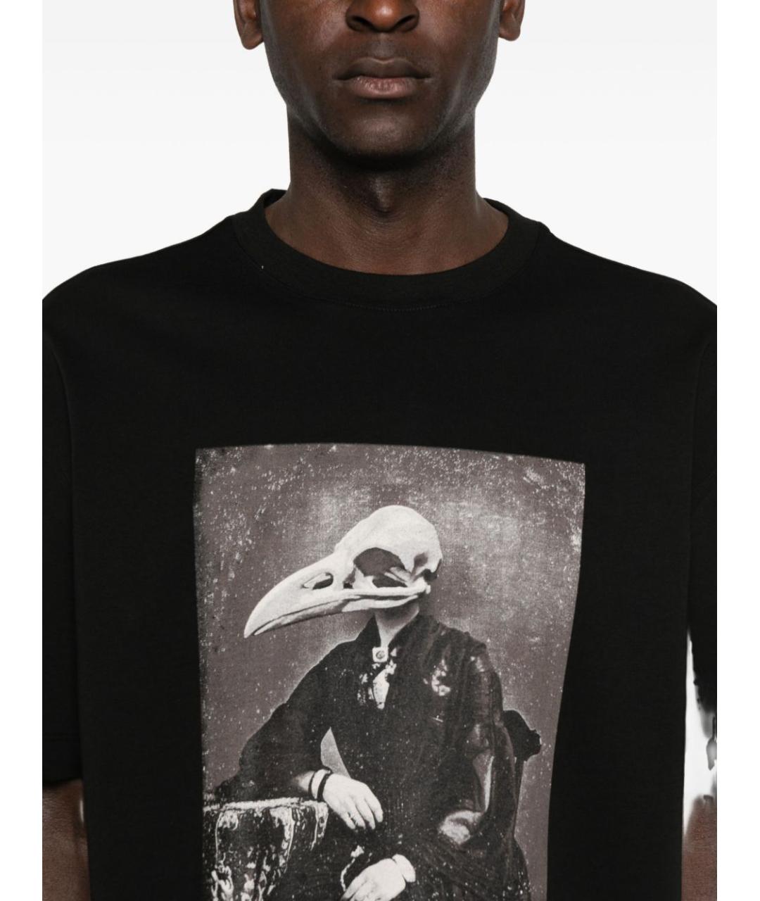 JOHN RICHMOND Черная хлопковая футболка, фото 4