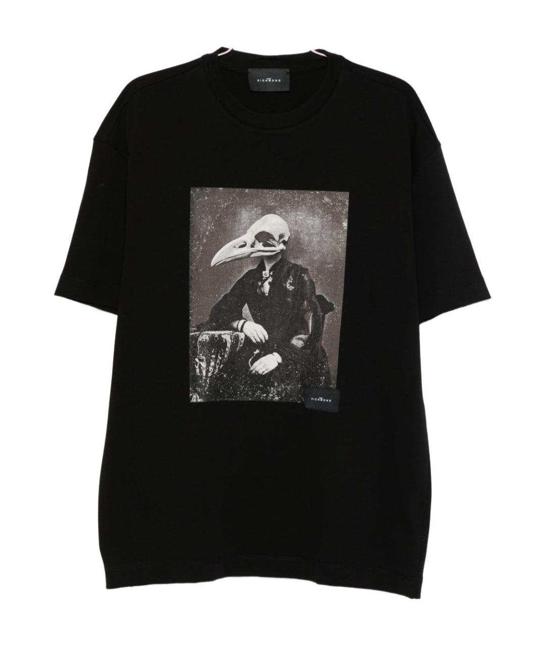 JOHN RICHMOND Черная хлопковая футболка, фото 1