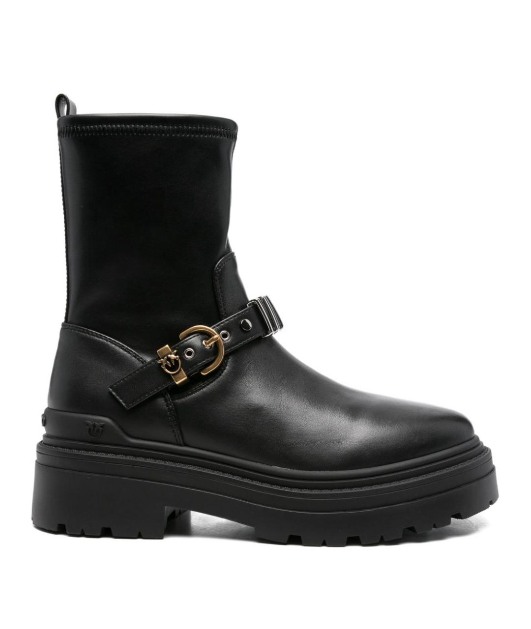 PINKO Черные кожаные сапоги, фото 1