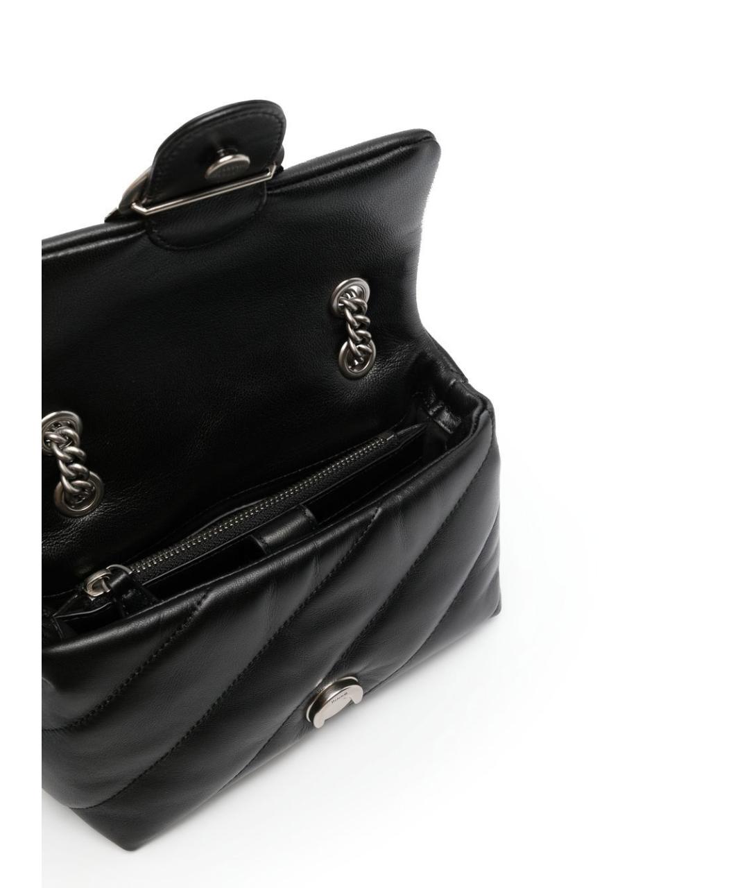 PINKO Черная кожаная сумка тоут, фото 4