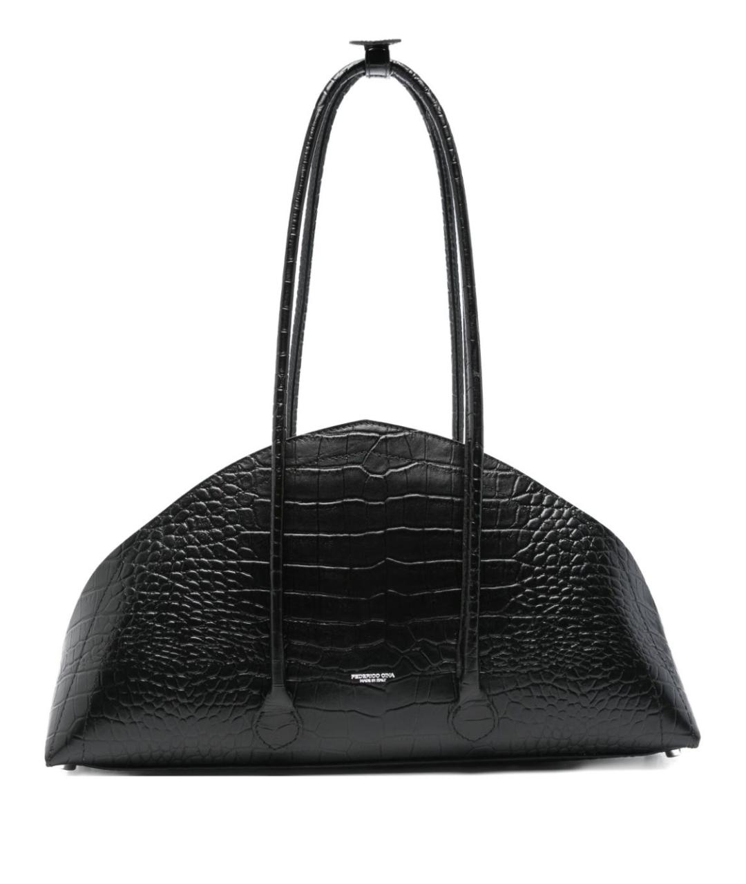 FEDERICO CINA Черная кожаная сумка тоут, фото 1