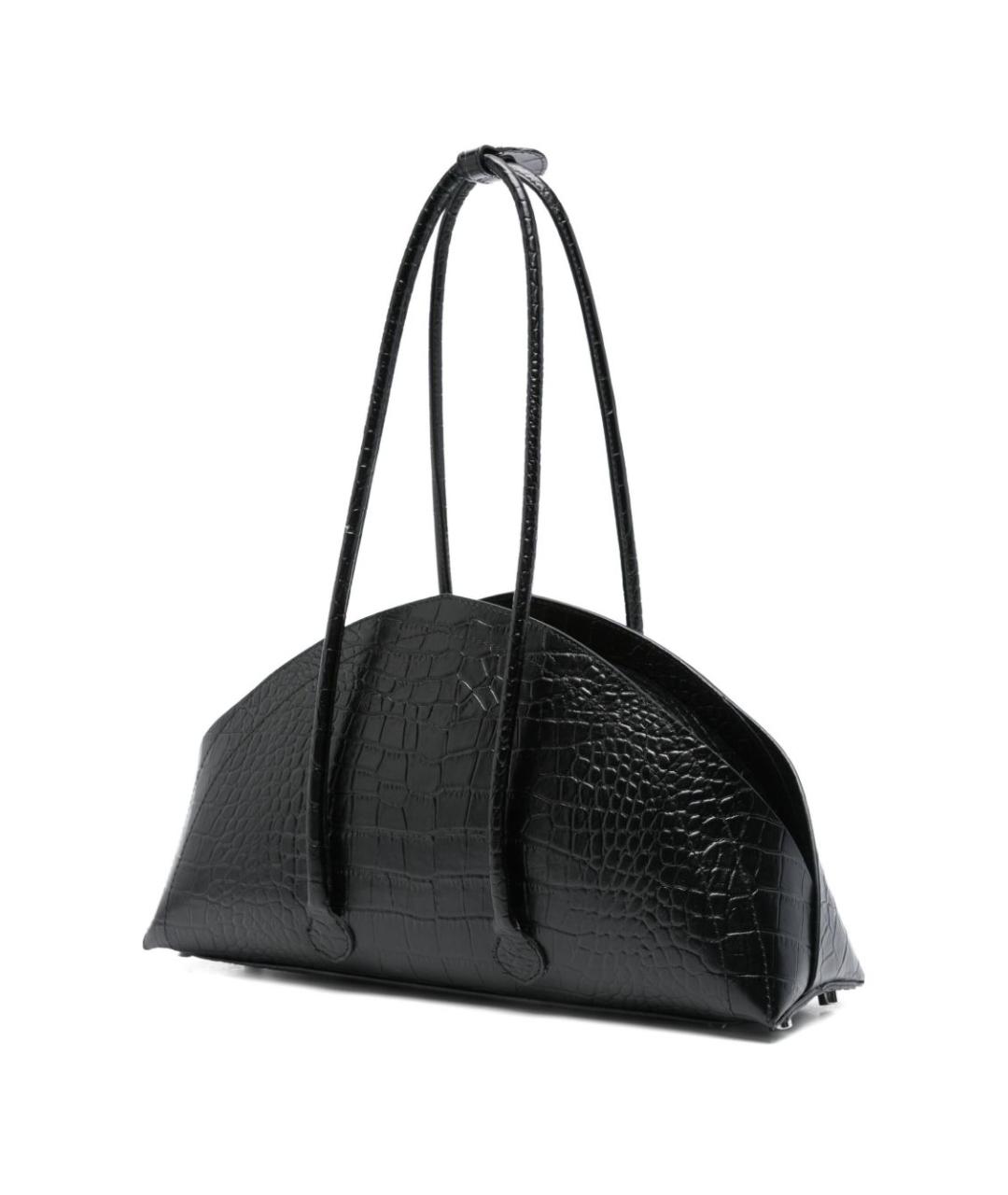 FEDERICO CINA Черная кожаная сумка тоут, фото 5