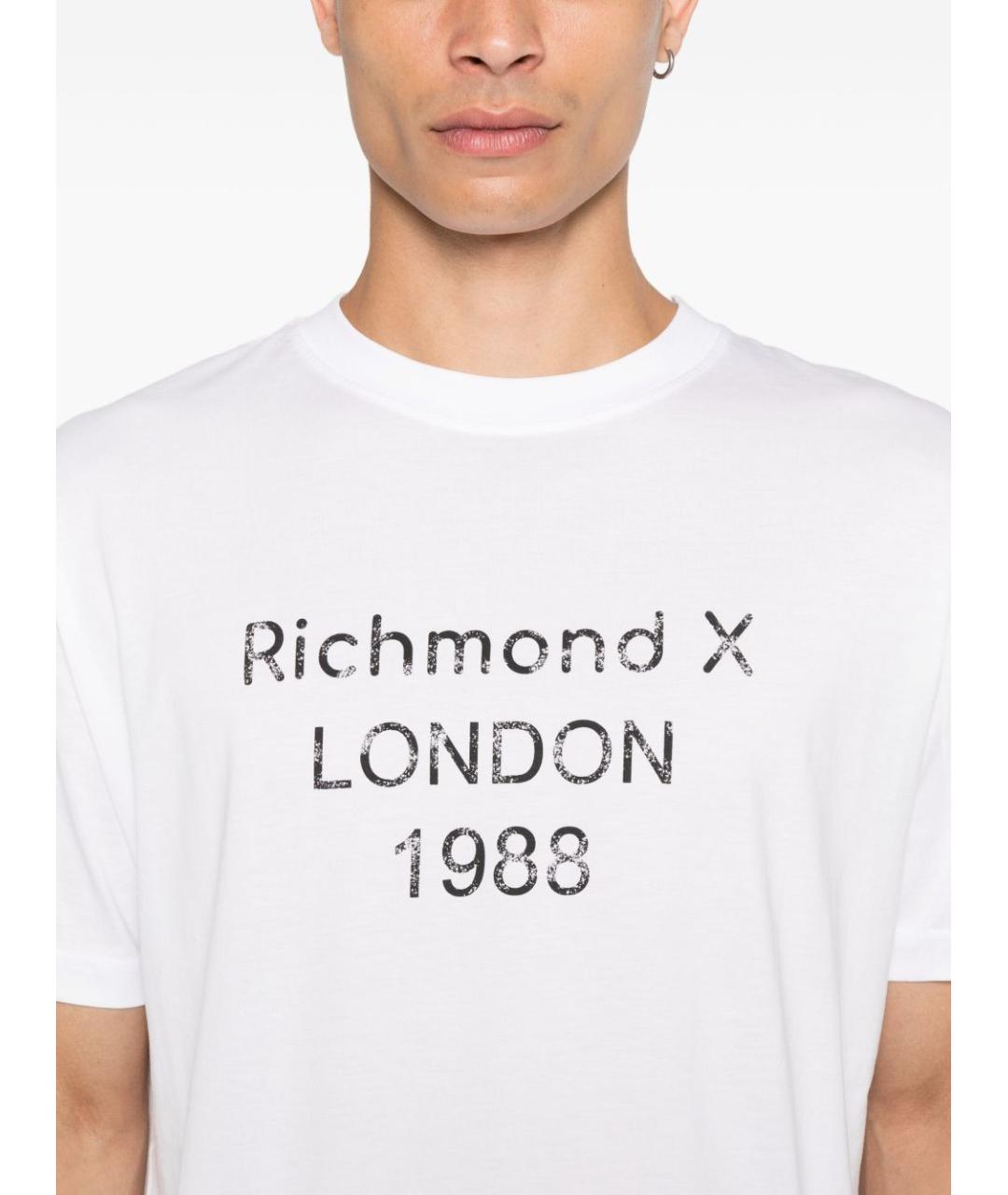 JOHN RICHMOND Белая хлопковая футболка, фото 4