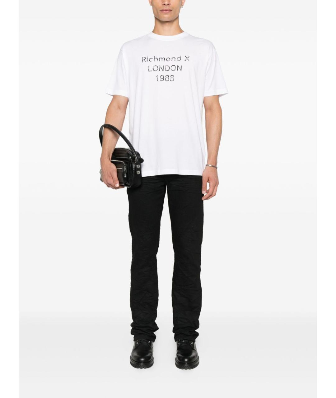 JOHN RICHMOND Белая хлопковая футболка, фото 3